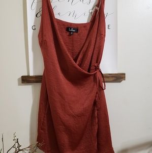 Lulu's Rust Colored Wrap Dress - Medium